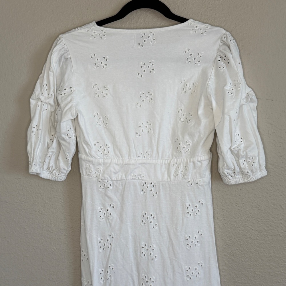 Asos Womens 4 Babydoll White Maxi Dress Eyelet Millkmaid Coquette Country Dainty - Picture 6 of 14